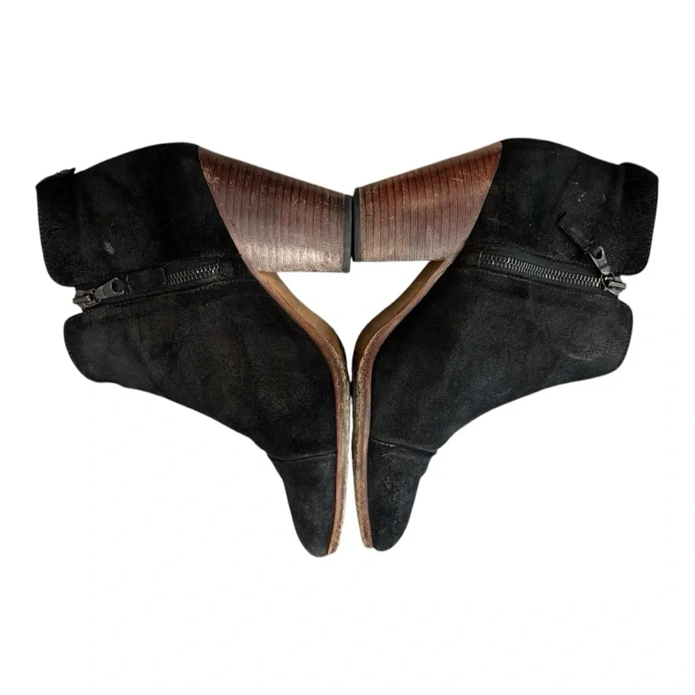RAG + BONE Margot Black Waxed Suede Boots Size 9.5